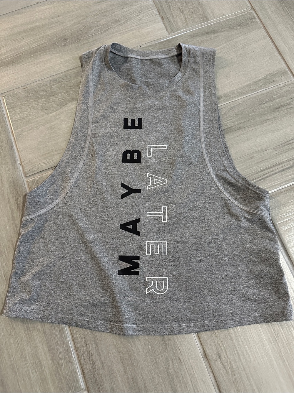Work out “Maybe Later” Grey Women's Muscle Tank Top